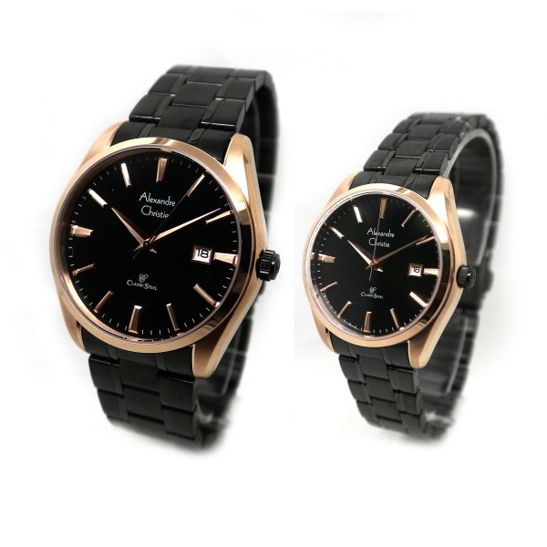 Alexandre Christie AC 8515 Rosegold Black Couple